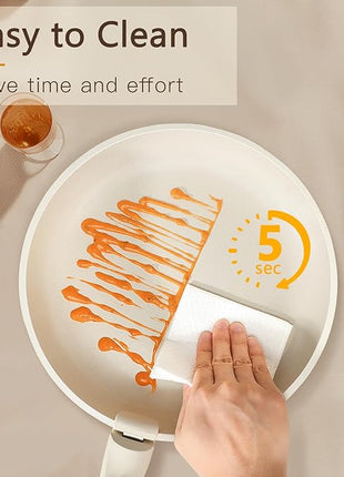 GiPP Ceramic Pots and Pans Set Non Stick, Nonstick Detachable Handle Cookware Sets, Healthy Non Toxic PFAS PFOA & PTFE Free, Dishwasher ＆Oven Safe, Induction Kitchen Pot and Pan, 15 Piece Cream