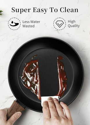 Non Stick Frying Pan, Frying Pan Nonstick Egg Pan Non Toxic, Small Skillet Pans Omelette Pan, Induction Compatible, PFOA Free Healthy Pans(8 Inch, Black)