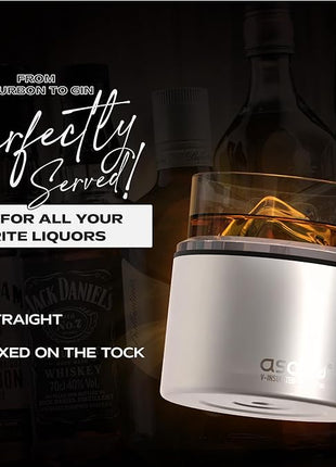 asobu Whiskey Sleeve Glass – Insulated Bourbon Tumbler with Premium Rocks Glass, BPA-Free, Double-Wall Stainless Steel, Keeps Drinks Cold Longer, 10.5oz