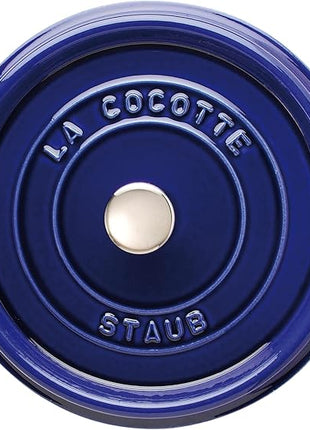 Staub Cast Iron 4-qt Round Cocotte - Dark Blue, Made in France