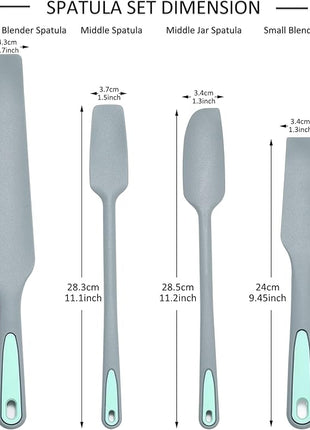 To encounter Silicone Spatula Set, Rubber Blender Spatula, Jar Spatula for Baking Mixing and Stirring, Nonstick, Heat Resistant and Dishwasher Safe, Set of 4