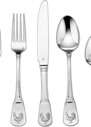 Cuisinart CFE-01-FR20 20-Piece Flatware Set, French Rooster