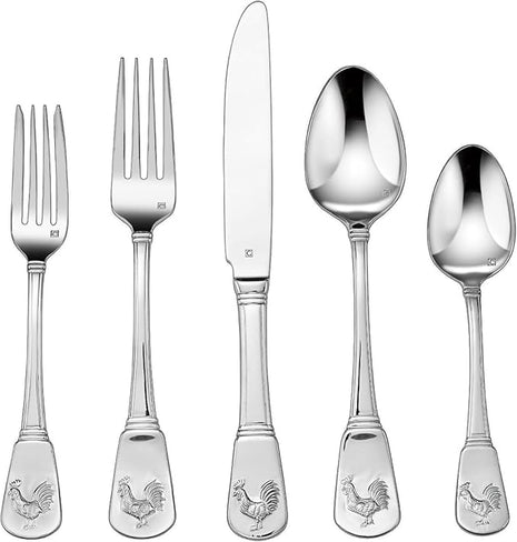 Cuisinart CFE-01-FR20 20-Piece Flatware Set, French Rooster