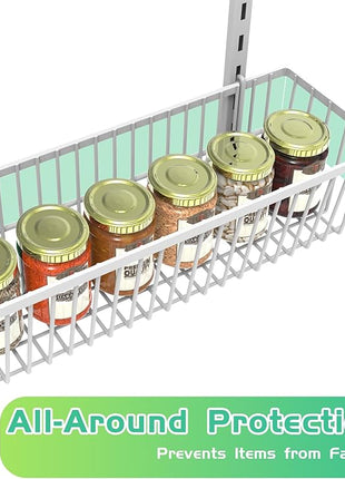 White 9-Tier Over The Door Pantry Organizer, Pantry Organization and Storage, Deep Baskets Hanging Heavy-Duty Metal, Wall Spice Rack Seasoning Shelves for Home & Kitchen, Laundry Room Bathroom