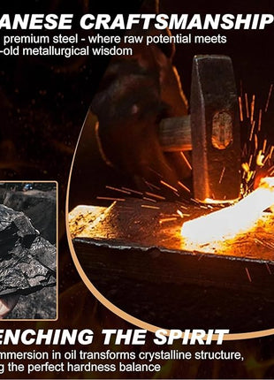 Golden Bird Meat Cleaver Knife - 8 Inch Viking Knife, Full Tang Butcher Knives for Meat Cutting, High Carbon Steel Cleaver with Ergonomic Wood Handle,Great for Outdoor Camping,Christmas Gifts for Men