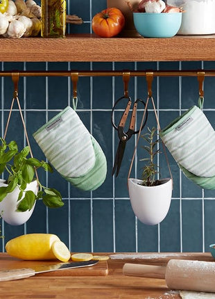KitchenAid Albany Mini Oven Mitt 2-Pack Set, Pistachio, 5.5"x8"