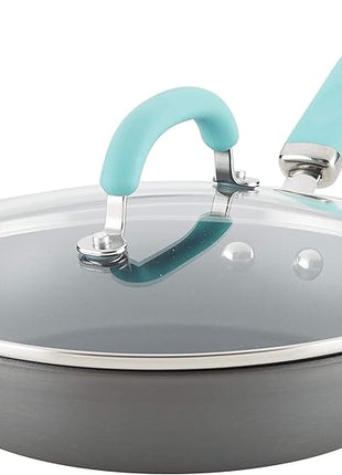 Rachael Ray Create Delicious Deep Hard Anodized Nonstick Frying Pan / Fry Pan / Hard Anodized Skillet - 10.25 Inch, Gray