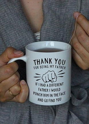 DQG CVT Best Dad Mug - Thank You for Being My Father Funny Coffee Mug - Fathers Day For Dad Husband - Unique Birthday Christmas Ideas For Him From Daughter, Son, Wife - Novelty Cup 11oz