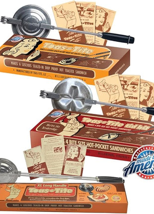 Sandwich Grill Toas-Tite, Handheld Sandwich Maker, Hand Toaster, Panini & Sandwich Press for Hot Sandwiches, Pies - Best for RV Camper, Stovetop, Grill, Tool for Portable Cooking 3-Pack