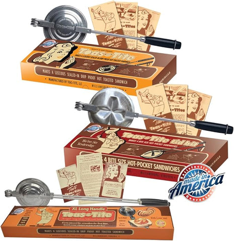 Sandwich Grill Toas-Tite, Handheld Sandwich Maker, Hand Toaster, Panini & Sandwich Press for Hot Sandwiches, Pies - Best for RV Camper, Stovetop, Grill, Tool for Portable Cooking 3-Pack