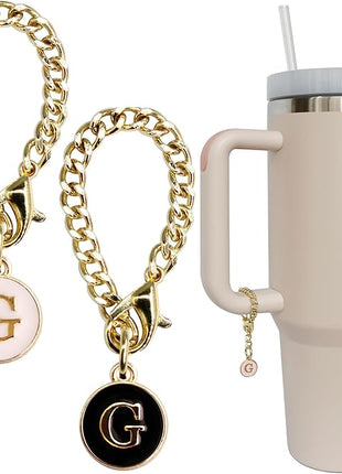 Letter Charm Accessories for Stanley Cup 2PCS Initial Name ID Personalized Handle Charm for Stanley Tumbler