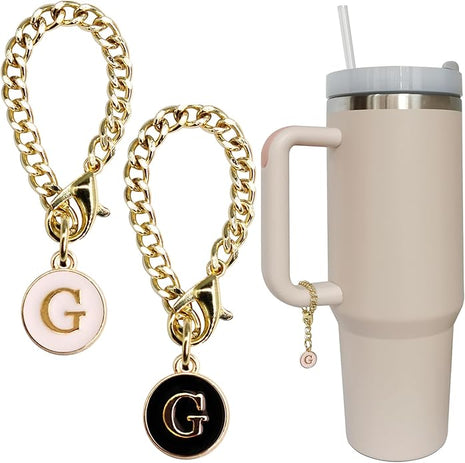 Letter Charm Accessories for Stanley Cup 2PCS Initial Name ID Personalized Handle Charm for Stanley Tumbler