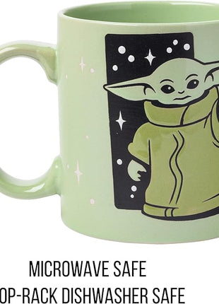 Silver Buffalo Star Wars Mandalorian Child Star Wars Wax Resist Ceramic Mug, 20 Ounces