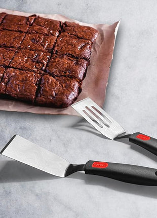 Professional Mini-Serving Spatula Set, Stainless Steel Cutter and Serve Turner for Serving, Flipping or Cooking, Ideal for Brownies, Tiramisu, Cakes, Lasagna or Cookie etc.