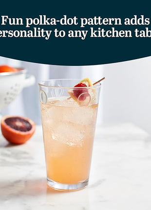 Libbey Reno Patterned Tumbler Glasses, 16-ounce, Set of 8