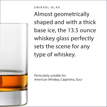 ZWIESEL GLAS Paris Whiskey Glass 13.5 Ounce (Set of 6), Bar Tumbler for Whiskey, Dishwasher-Safe Tritan Crystal Glasses, Made in Germany