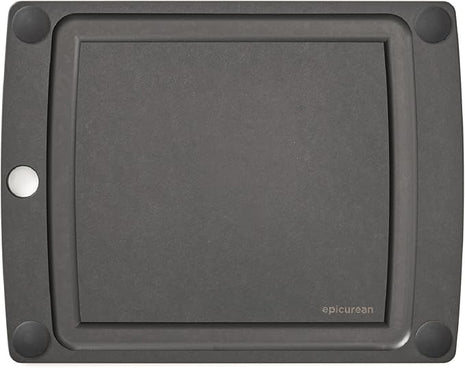 Epicurean All-In-One Cutting Board with Non-Slip Feet and Juice Groove, 11.5" × 9", Slate/Black