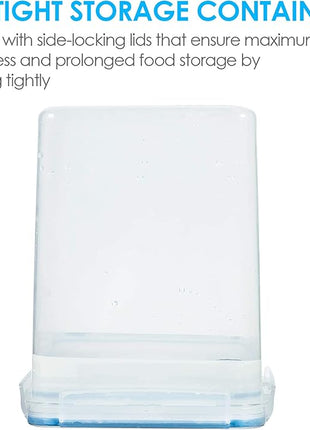 Vtopmart Large Food Storage Containers 5.2L / 175oz, 4 Pieces BPA Free Plastic Airtight Canisters for Flour, Sugar, Baking Supplies, Rice with Lids, 4 Measuring Cups and 24 Labels, Blue