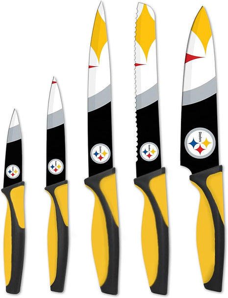 The Sports Vault NFL Pittsburgh Steelers 5-Piece Kitchen Knife Set