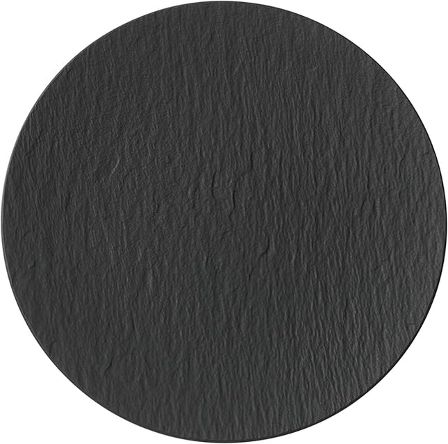 Villeroy & Boch Manufacture Rock Pizza/Buffet Plate, 12.5 in, Premium Porcelain, Black