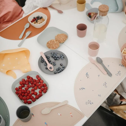 mushie Flatware Fork and Spoon Set For Kids | Made in Denmark (Cloud)