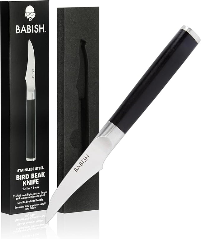 Babish Birds Beak Peeling Paring Tourne Knife – High-Carbon 1.4116 German Steel Kitchen Knife – Precision Peeling and Paring Tool