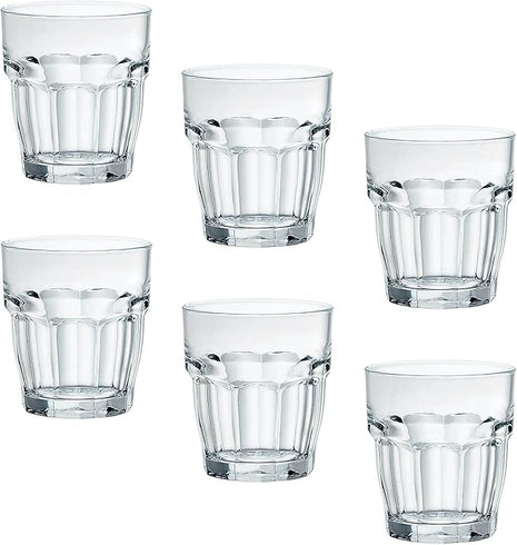 Bormioli Rocco Rock Bar Stackable Rocks Glasses, Set of 6, 9 1/4oz.