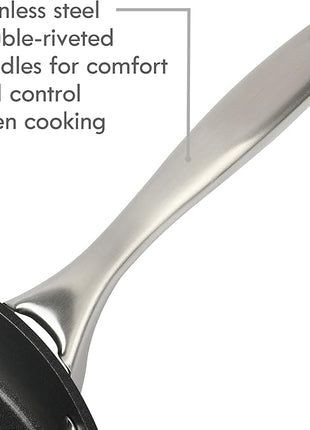 Kenmore Logan Black Stripe 10-Piece Nonstick Aluminum Induction Safe Cookware Set