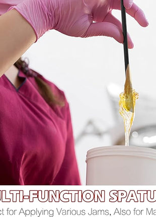 Anaeat Mini Silicone Spatulas - Set of 4 Multifunctional Small Kitchen Scraper Lotion Stirrer Tiny Makeup Beauty Spatula Reusable for Jam Jar, Cosmetic Bottles, Narrow Can and Thin Bottles (Black)