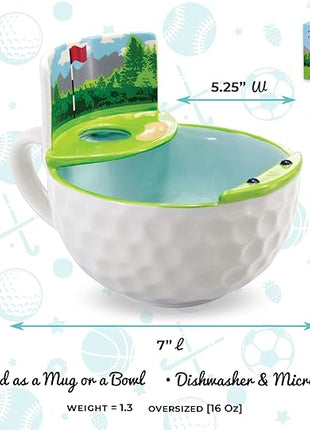 MAX'IS Creations The Golf Mug With A Green, Funny Golf Gifts for Men Women Unique Christmas Gifts for Men Golfers Gift for Dad, Novelty Ceramic Coffee Mug, 16oz
