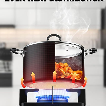 Cook N Home Pots and Pans Nonstick Kitchen Cookware Sets include Saucepan Frying Pan Stockpots 8-Piece, Heavy Gauge, Stay Cool Handle, Black