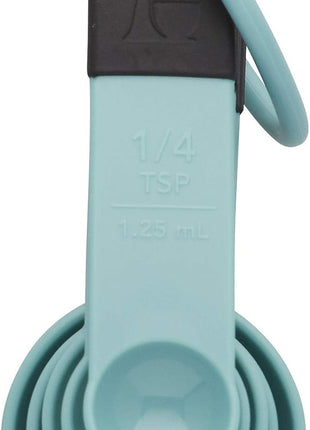 Kitchen Aid Classic Measuring Spoons, 5 Count (Pack 1), Aqua