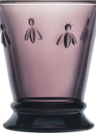 La Rochere Napoleon Bee Aubergine Tumbler Set of 6 – La Rochere Bee Glassware Sets – Fancy Glassware Drinking Glasses (10 oz)