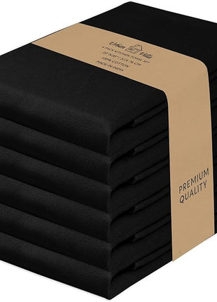 Urban Villa Kitchen Towels Set of 6 Halloween Dish Towels for Kitchen 100% Cotton Black Color Dish Cloths 20''X30'' Multi-Purpose Kitchen Hand Towels Highly Absorbent Kitchen Towels with Hanging Loop