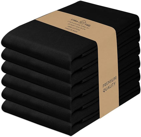 Urban Villa Kitchen Towels Set of 6 Halloween Dish Towels for Kitchen 100% Cotton Black Color Dish Cloths 20''X30'' Multi-Purpose Kitchen Hand Towels Highly Absorbent Kitchen Towels with Hanging Loop