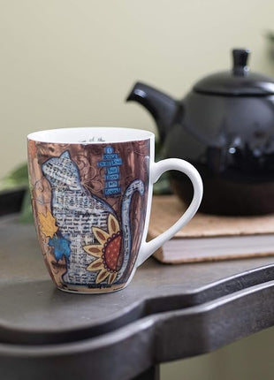 Divinity Boutique 22188 Boxed Ceramic Mugs, 1 Count (Pack of 1), Autumn Cat