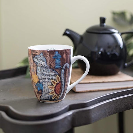 Divinity Boutique 22188 Boxed Ceramic Mugs, 1 Count (Pack of 1), Autumn Cat