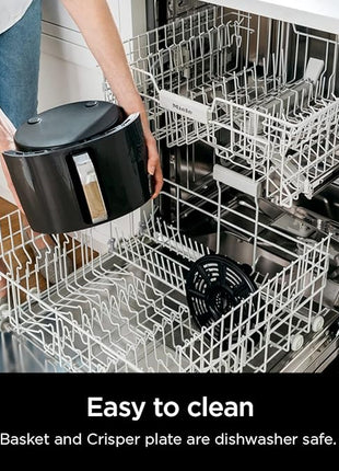 Ninja | XL Single Basket Air Fryer | 5.5 QT Capacity fits 3lbs of Wings | 5-in-1Air Fry, Roast, Bake,Reheat & Dehydrate |Dishwasher Safe Parts & Recipe Guide | Grey |AF150AMZ