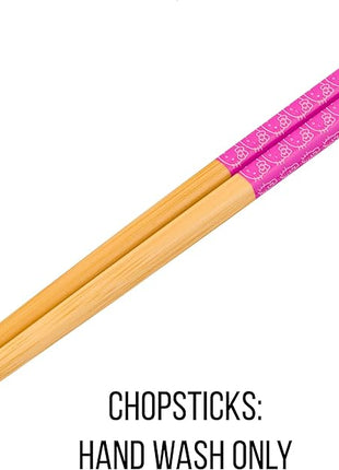 Silver Buffalo Hello Kitty Spring and Summer Flowers Rainbow Stripes Ceramic Ramen Noodle Rice Bowl with Chopsticks, Microwave Safe, 20 Ounces