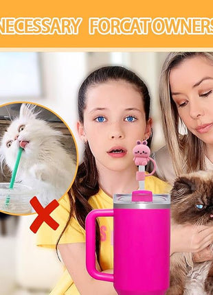 9Pc Straw Cover for Stanley Cup, Silicone Straw Topper for Stanley Cup 30&40oz with Tumblers, 10mm 0.4in Lid Accessories (Reusable)