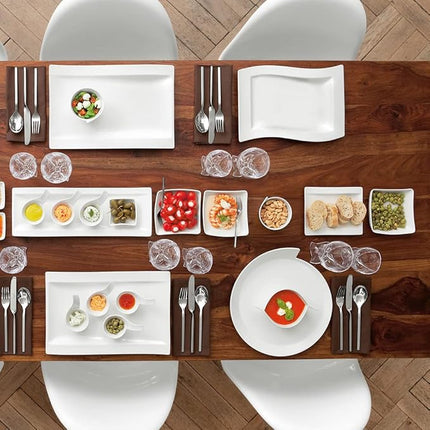 Villeroy & Boch New Wave Gourmet Plate, 13 x 9.5 in, Premium Porcelain, White