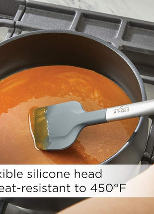 All-Clad Specialty Silicone Kitchen Gadgets 3 Piece Set, Spatulas Kitchen Tools, Kitchen Hacks Silver, Stainless Steel and Black