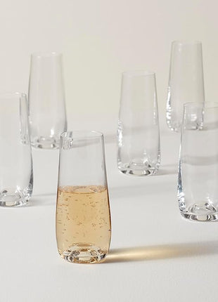 Lenox 884907 Tuscany Classics Stemless Flute Set, Set of 6, 9 Fl Oz, Stemless