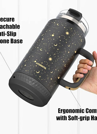 Hydraful 64 oz Tumbler with Handle and Straw - 100% Leak-Proof - Insulated Cup Reusable Stainless Steel Large Water Bottle Travel Mug for Gym, Hiking, and Camping - Gifts for Women Men Him Her