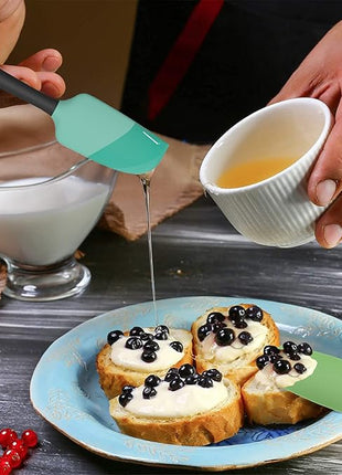 Coukre Silicone Spatula Set of 5,High Temperature Resistant, Food Grade Silicone, Dishwasher Safe, for Baking, Cooking (Aqua Green)