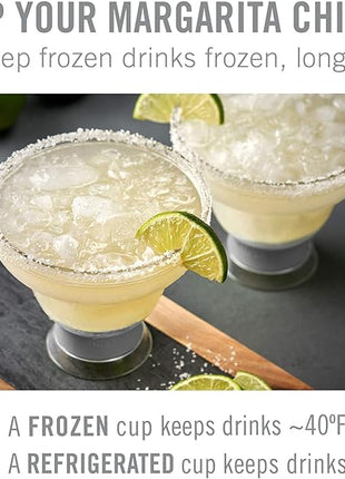 Host FREEZE Stemless Margarita Glasses, Insulated Plastic Cocktail Glasses for Frozen Drinks, Double Wall Chiller Cups for Beach, Outdoor Party, Home Bar, Margarita Gifts, 12 oz, Set of 2, Green