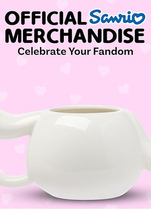 Silver Buffalo Sanrio Hello Kitty and Friends Cinnamoroll Ceramic 3D Sculpted Mug, 20 Ounces