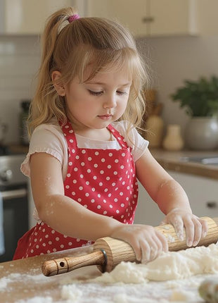 KARRYOUNG Rubber Wood Rolling Pin for Baking, Kitchen Dough Roller With Handles, Rodillo Para Masa, Rolling Pin for Dough, Pizza,Bread, Fondant & Tortilla