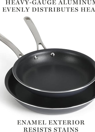 Martha Stewart Lockton 2 Piece 10" & 12" Fry Pan Set - Grey