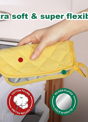 Joyhalo 6 Pack Pot Holders for Kitchen,Cotton Oven Holder with Great Heat Resistance,Non Slip Hot Pads for Kitchen Clearance,Yellow